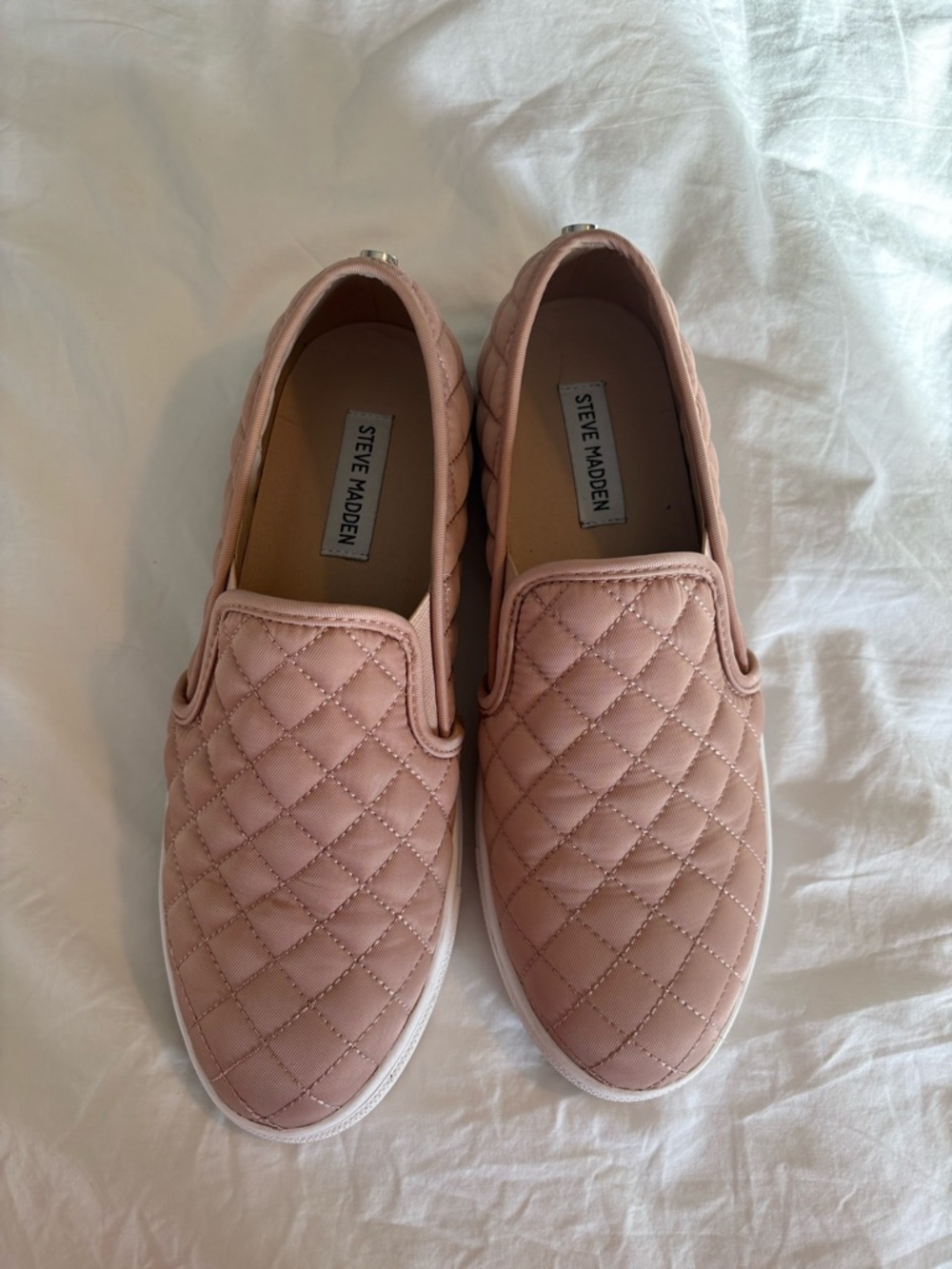 Steve Madden Quilted Slip-On Sneakers in Dusty Rose